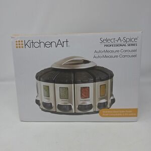 KitchenArt 57010 Select-A-Spice Auto-Measure Carousel Professional Series, Satin